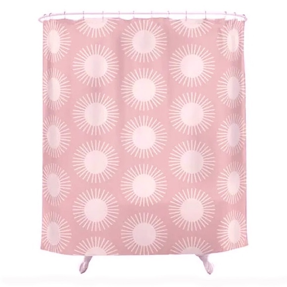 NWOT Society6 Pink Soleil Sun Pattern Designer Shower Curtain 69" x 72" - Picture 1 of 5